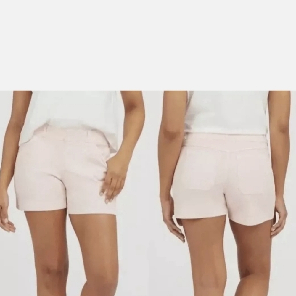 Spanx 6 inch stretch twill shorts Powder Pink Pastel